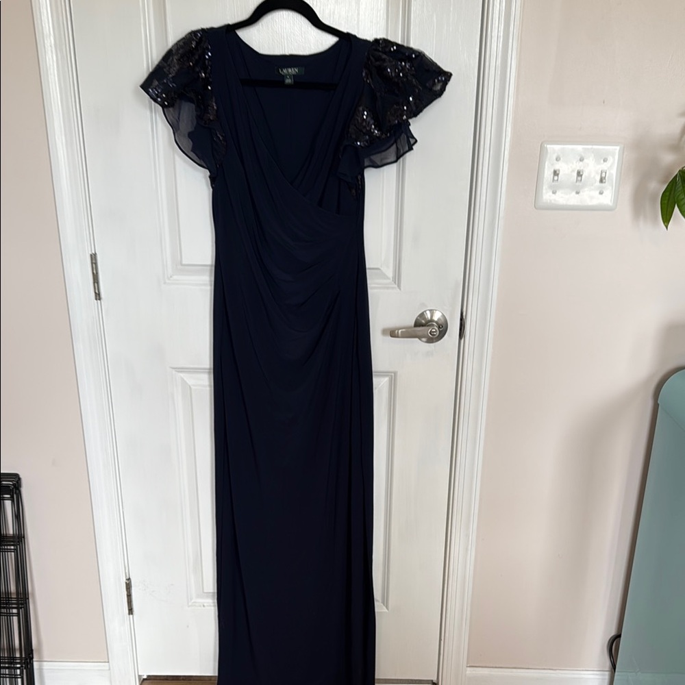 Elegant Navy Evening Gown